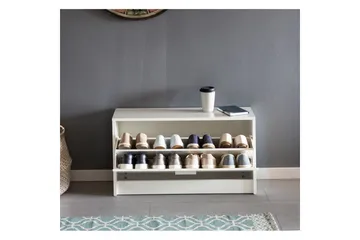 Skoskåp Wohnling SPLIT med fällbara fack, foliebelagd spånskiva Vit - Vit - Förvaring - Skåp - Förvaringsskåp