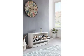 Skoskåp Wohnling SPLIT med fällbara fack, foliebelagd spånskiva Vit - Vit - Förvaring - Skåp - Förvaringsskåp