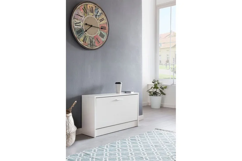 Skoskåp Wohnling SPLIT med fällbara fack, foliebelagd spånskiva Vit - Vit - Förvaring - Skåp - Förvaringsskåp