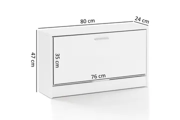 Skoskåp Wohnling SPLIT med fällbara fack, foliebelagd spånskiva Vit - Vit - Förvaring - Skåp - Förvaringsskåp