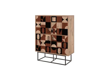 Quantum Solo Highboard 93x115 cm Svart/Brun