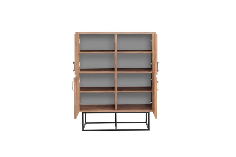 Solo Quantum Highboard 93x115 cm Svart/Brun - Hanah Home - Förvaringsskåp