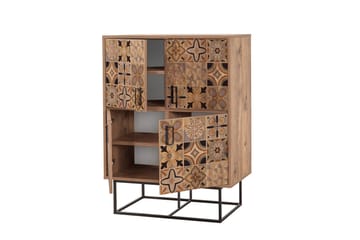 Solo Quantum Highboard 93x115 cm Svart/Brun - Hanah Home - Förvaring - Skåp - Förvaringsskåp