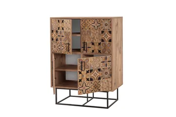 Quantum Solo Highboard 93x115 cm Svart/Brun - Hanah Home - Förvaring - Skåp - Förvaringsskåp