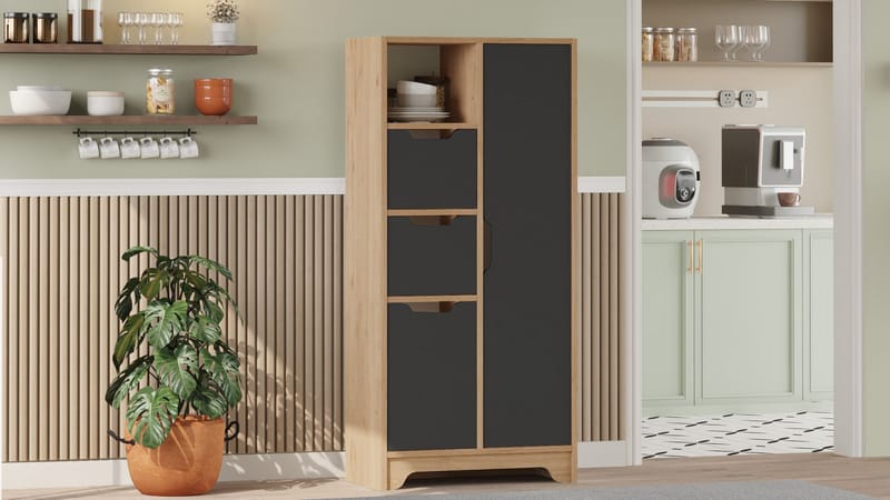 Solor Förvaringsskåp 140 cm - Ek/Antracit - Förvaring - Skåp - Förvaringsskåp