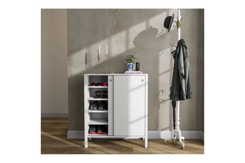 Sovran Skoskåp 92 cm - Natur/Vit - Förvaring - Skåp - Förvaringsskåp