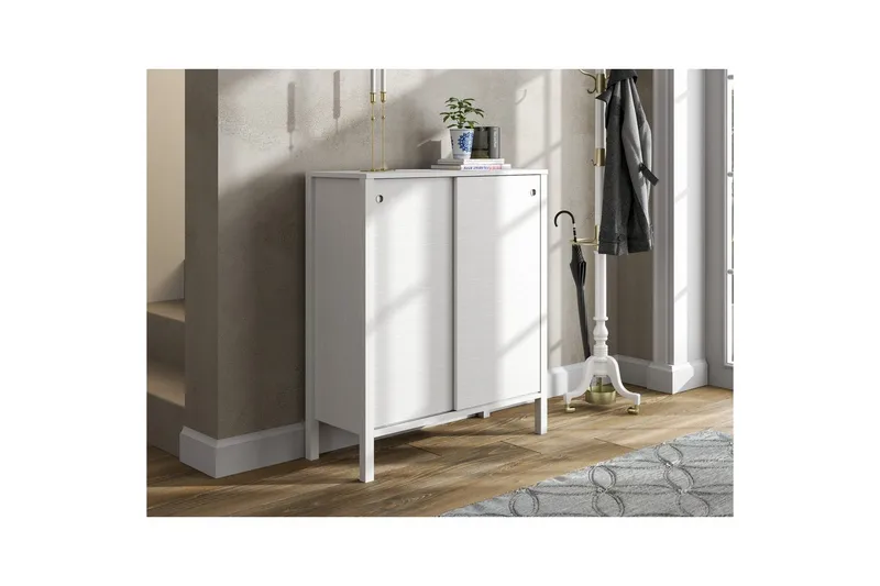 Sovran Skoskåp 92 cm - Natur/Vit - Förvaring - Skåp - Förvaringsskåp