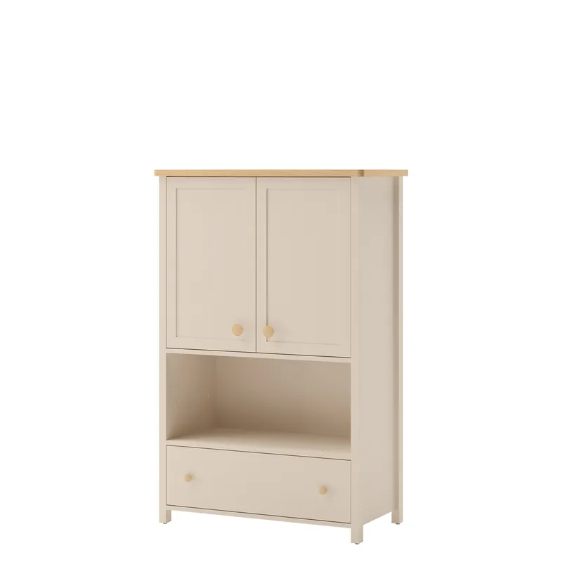 Storys Förvaringsskåp 85x132 cm, Beige, ek