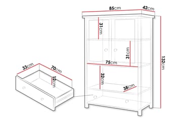 Storys Highboard - Vit - Förvaring - Skåp - Förvaringsskåp
