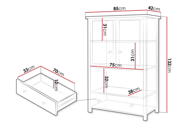 Storys Highboard - Vit - Förvaring - Skåp - Förvaringsskåp