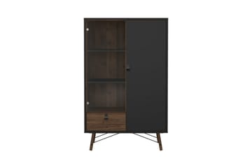 Tadami Vitrinskåp 102x162 cm - Svart/Mörkbrun - Förvaring - Skåp - Vitrinskåp