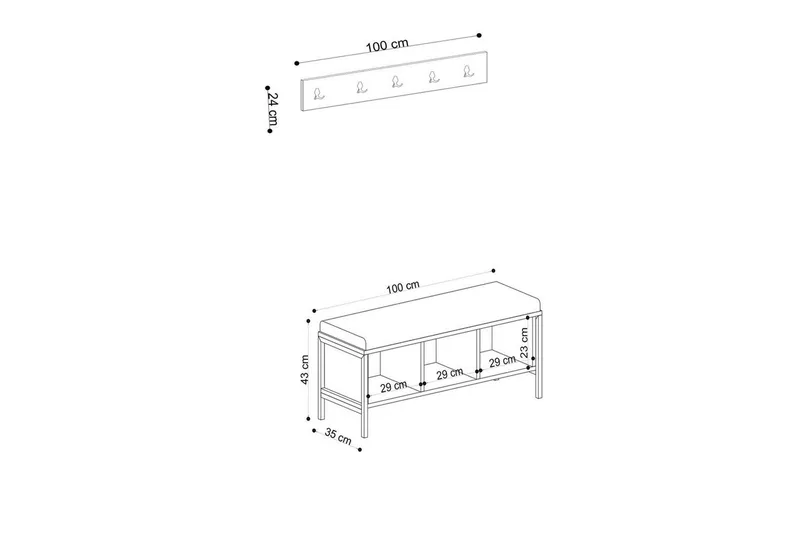 Talric Skoskåp 100 cm - Natur - Förvaring - Skåp - Förvaringsskåp