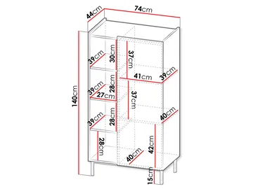 Tavrin Highboard 140 cm - Svart - Förvaring - Skåp - Förvaringsskåp