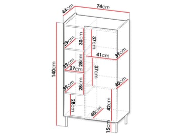 Tavrin Highboard 140 cm - Svart - Förvaring - Skåp - Förvaringsskåp