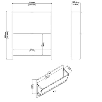 Tenor Skoskåp med 2 fack 70x16x85 cm - Förvaring - Skåp - Förvaringsskåp