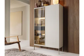 Tenorio Vitrinskåp 104x166 cm - Beige - Förvaring - Skåp - Vitrinskåp