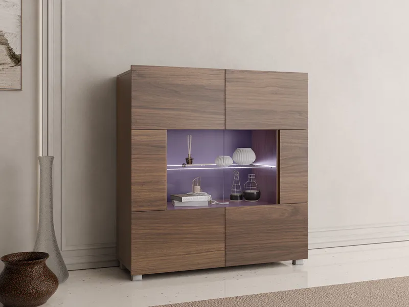 Tessan Vitrinskåp 100x107 cm - brun - Förvaring - Skåp - Vitrinskåp