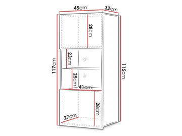 Tessan Vitrinskåp 45x117 cm - brun - Förvaring - Skåp - Vitrinskåp