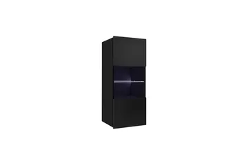 Tessan Vitrinskåp 45x117 cm i Trä med Glas - Svart - Förvaring - Skåp - Vitrinskåp