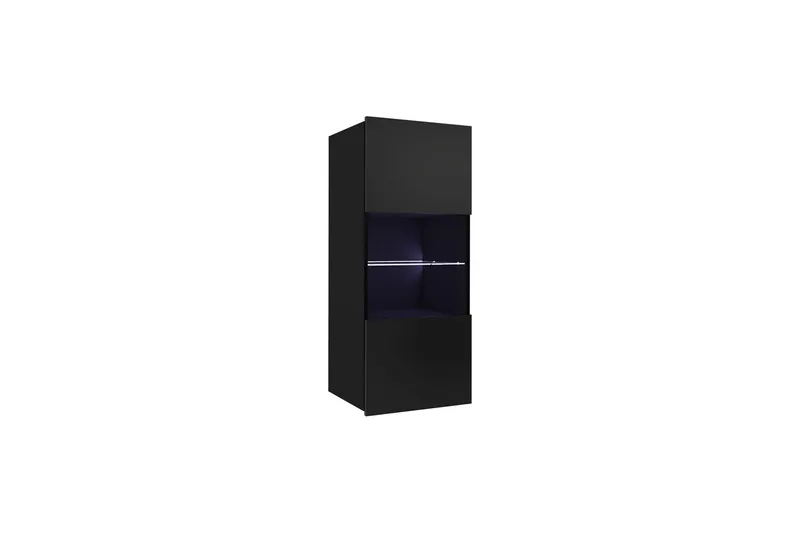 Tessan Vitrinskåp 45x117 cm i Trä med Glas - Svart - Förvaring - Skåp - Vitrinskåp