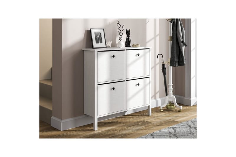 Torval Skoskåp 101 cm - Natur/Vit - Förvaring - Skåp - Förvaringsskåp