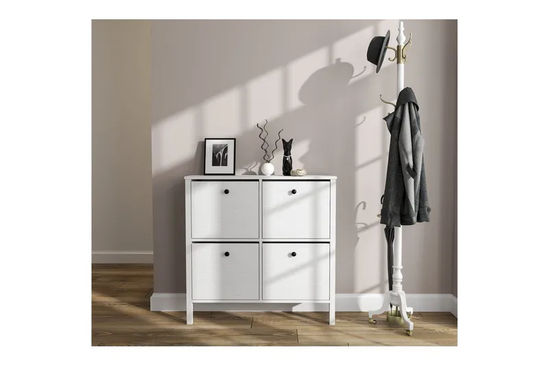 Torval Skoskåp 101 cm - Natur/Vit - Förvaring - Skåp - Förvaringsskåp