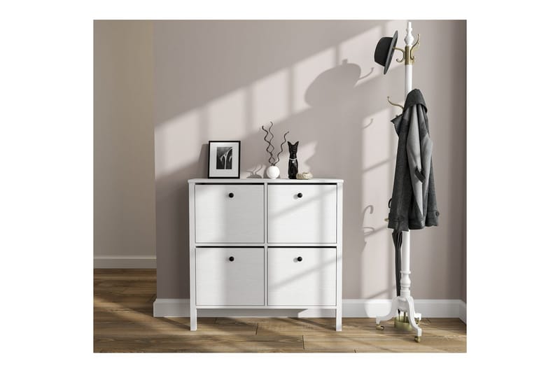 Torval Skoskåp 101 cm - Natur/Vit - Förvaring - Skåp - Förvaringsskåp