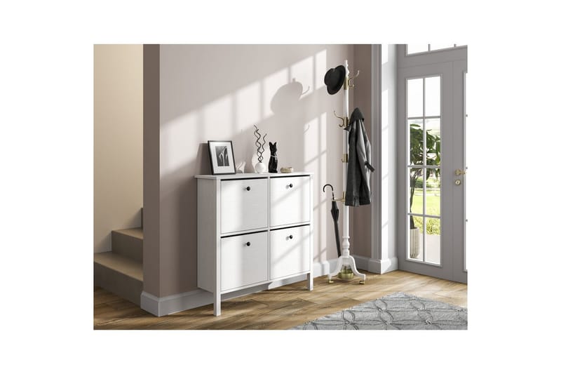 Torval Skoskåp 101 cm - Natur/Vit - Förvaring - Skåp - Förvaringsskåp