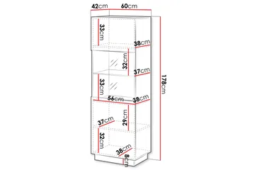 Torvalen Vitrinskåp 60x178 cm - Beige - Förvaring - Skåp - Vitrinskåp