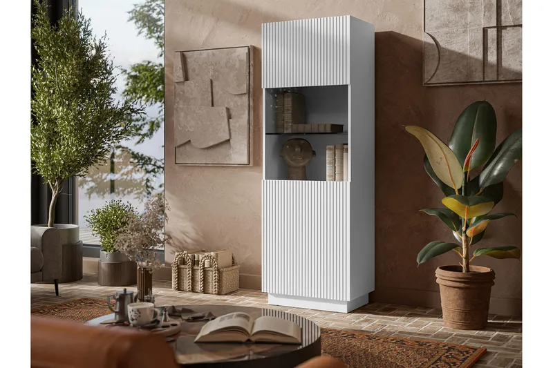 Torvalen Vitrinskåp 60x178 cm - Vit - Förvaring - Skåp - Vitrinskåp