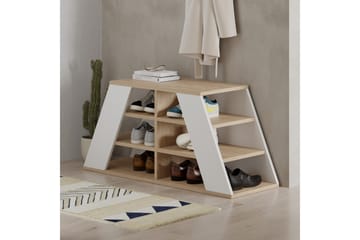 Toya Skoskåp 105,5 cm - Ek/Vit - Förvaring - Skåp - Förvaringsskåp