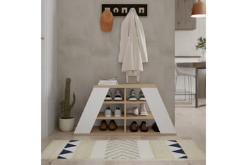 Toya Skoskåp 105,5 cm - Ek/Vit - Förvaring - Skåp - Förvaringsskåp