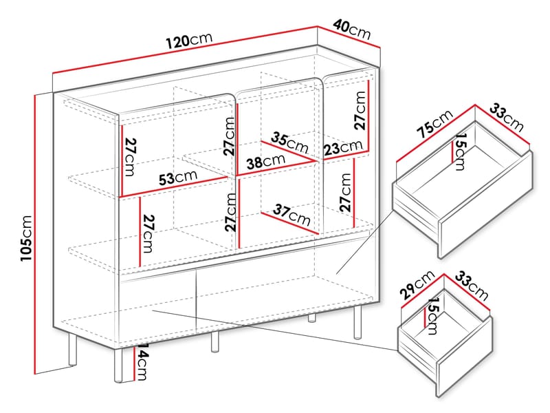 Travic Skänk 120 cm - Förvaring - Skåp - Förvaringsskåp