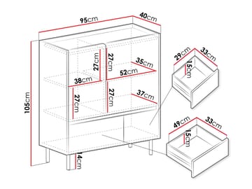 Travic Skänk 95 cm - Förvaring - Skåp - Förvaringsskåp