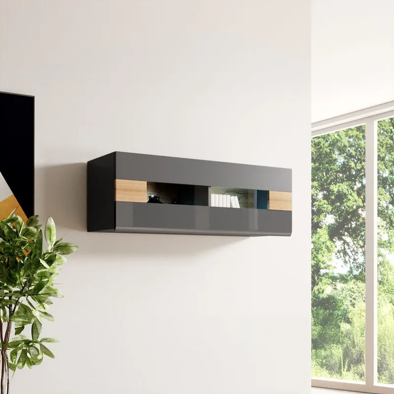 Vägghängt skåp Toledo - Antracitlaminat - Grandson ek - Förvaring - Skåp - Förvaringsskåp