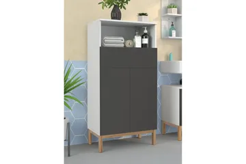 Väggskåp Mirza Vit/Antracit - Vit/Antracit - Förvaring - Badrumsförvaring - Badrumsskåp