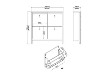 Vallvidera Skoskåp 102,6 cm - Svart - Förvaring - Skåp - Förvaringsskåp
