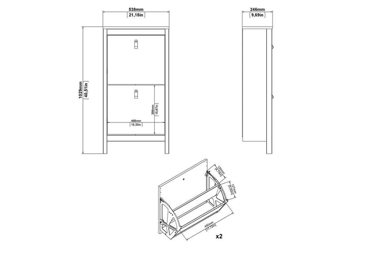 Vallvidera Skoskåp 54 cm - Beige - Förvaring - Skåp - Förvaringsskåp