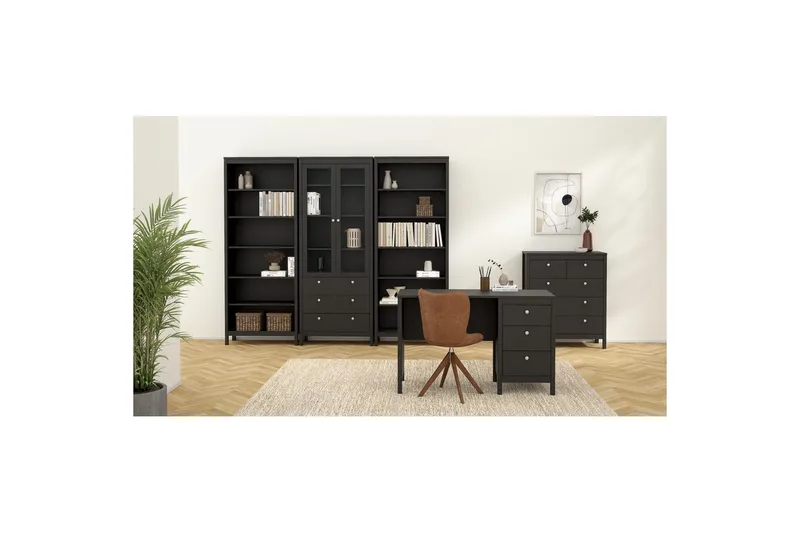 Vallvidera Vitrinskåp 78,05x199 cm - Svart - Förvaring - Skåp - Vitrinskåp