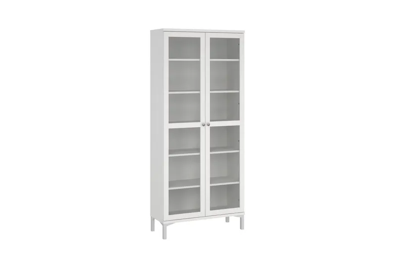 Valnorin Vitrinskåp 89x203 cm - Vit - Förvaring - Skåp - Vitrinskåp