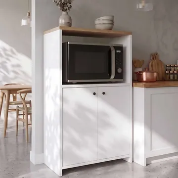 Valren Multifunktionsskåp 68,6x86,8x35 cm - Naturlig och vit - Förvaring - Skåp - Förvaringsskåp