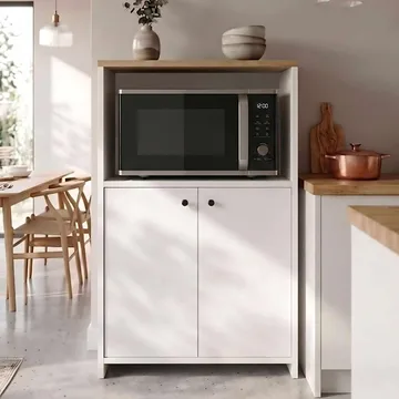 Valren Multifunktionsskåp 68,6x86,8x35 cm - Naturlig och vit - Förvaring - Skåp - Förvaringsskåp