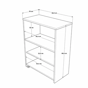 Valren Multifunktionsskåp 68,6x86,8x35 cm - Naturlig och vit - Förvaring - Skåp - Förvaringsskåp