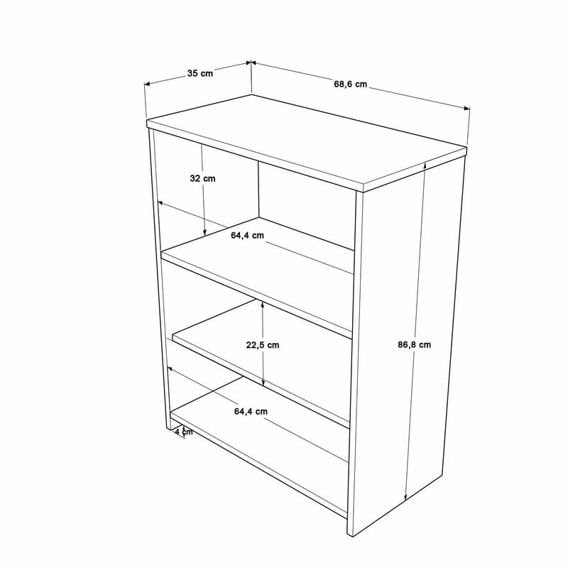 Valren Multifunktionsskåp 68,6x86,8x35 cm - Naturlig och vit - Förvaring - Skåp - Förvaringsskåp