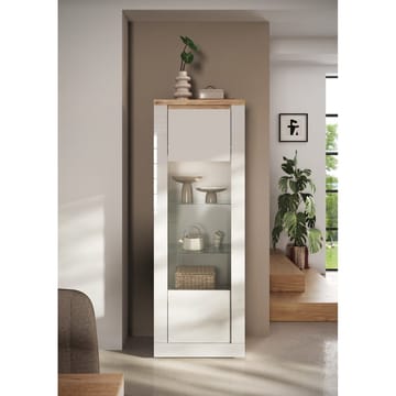 Vandesar Vitrinskåp 192 cm - Natur/Vit - Förvaring - Skåp - Vitrinskåp
