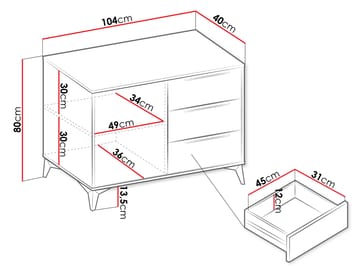 Vemdalen Skänk 104 cm - brun - Förvaring - Skåp - Förvaringsskåp