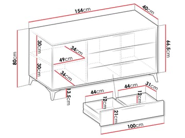 Vemdalen Skänk 154 cm - brun - Förvaring - Skåp - Barskåp