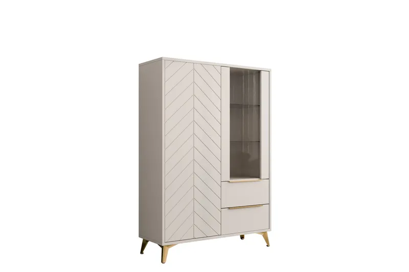 Vemdalen Vitrinskåp 104x150 cm, Beige