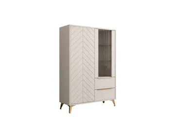 Vemdalen Vitrinskåp 104x150 cm - Beige - Förvaring - Skåp - Vitrinskåp