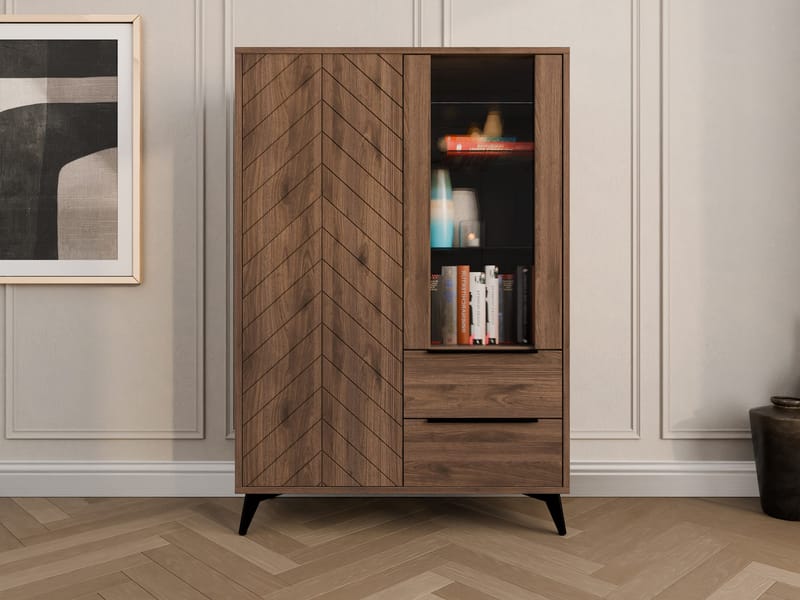 Vemdalen Vitrinskåp 104x150 cm - brun - Förvaring - Skåp - Vitrinskåp